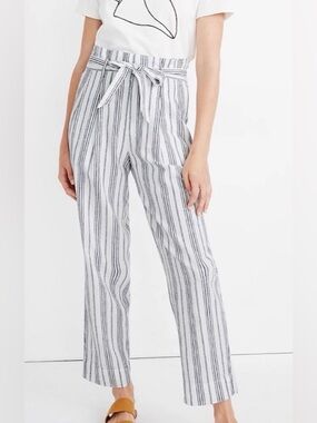 LIKE NEW Madewell Striped linen blend pants
